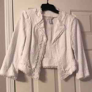 White tweed blazer
